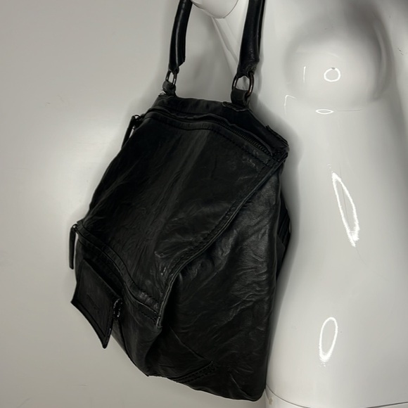 Annette Gortz Large Pandora Leather Shoulder Crossbody Bag Charcoal Black Bag - Picture 10 of 16